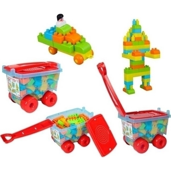 Конструктор Pilsan в тележке 80 деталей, 03-256 фото 1