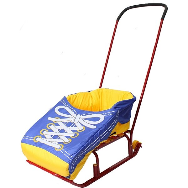 Санки RT Считалочка Девятка с высокой спинкой и колесиками фото 4