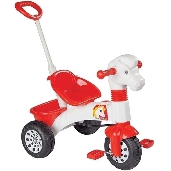 Трехколесный велосипед Pilsan Pony Bike с родительской ручкой, 07-139 - Фото