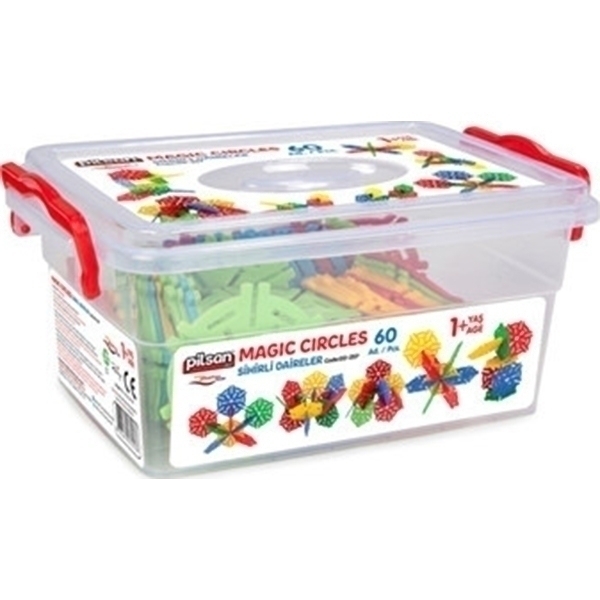 Конструктор Pilsan Magic Circles 60 деталей в пластиковой коробке, 03-257 фото 2
