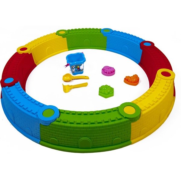 Песочница RT Стена Замка Kinderway разноцветная 112х112 см, 8 элементов арт. 01-118 фото 1