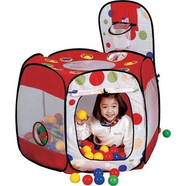 Детская палатка Calida Многоугольник с баскетбольным кольцом + 100 шаров - Фото