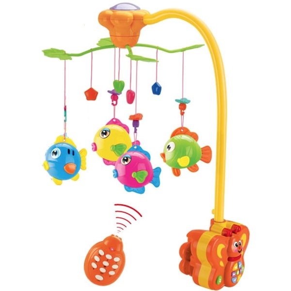 Музыкальный мобиль Henglei Рыбки со светом и пультом ДУ - Фото