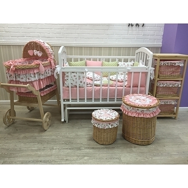 Комплект в кроватку GulSara Роза 6 пр., бязь (арт 42 ) фото 1