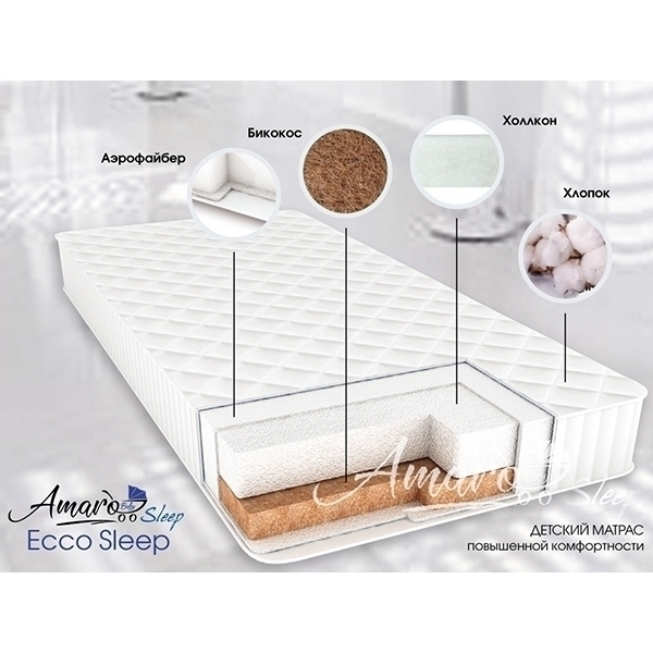 Фото Детский двусторонний матрас AmaroBaby Ecco Sleep,120 х 60 х 12 см, реальные фотографии клиентов | Коляски-Кроватки.Ру