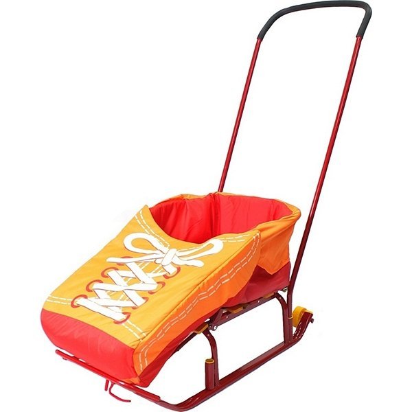 Санки RT Считалочка Девятка с высокой спинкой и колесиками фото 3