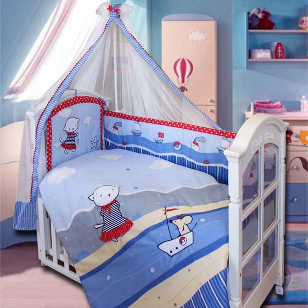 Комплект в кроватку Золотой Гусь Морские Котята 7 предметов - Фото