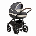 Детская коляска Tutis Nanni 3 в 1 (893020 Графит + Кожа светло-серая
						
					) — Фото