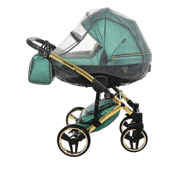 Детская коляска Junama Fluo Line V2 3 в 1 на золотой раме фото 1