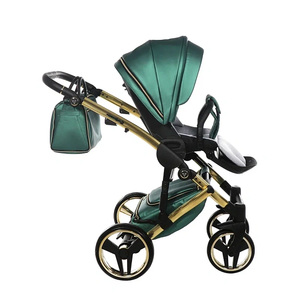 Детская коляска Junama Fluo Line V2 3 в 1 на золотой раме фото 8
