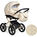 Детская коляска Indigo 18 Special Plus 14" 2 в 1, ткань + эко-кожа (Sp 13 Бежевая кожа
						
					) — Фото