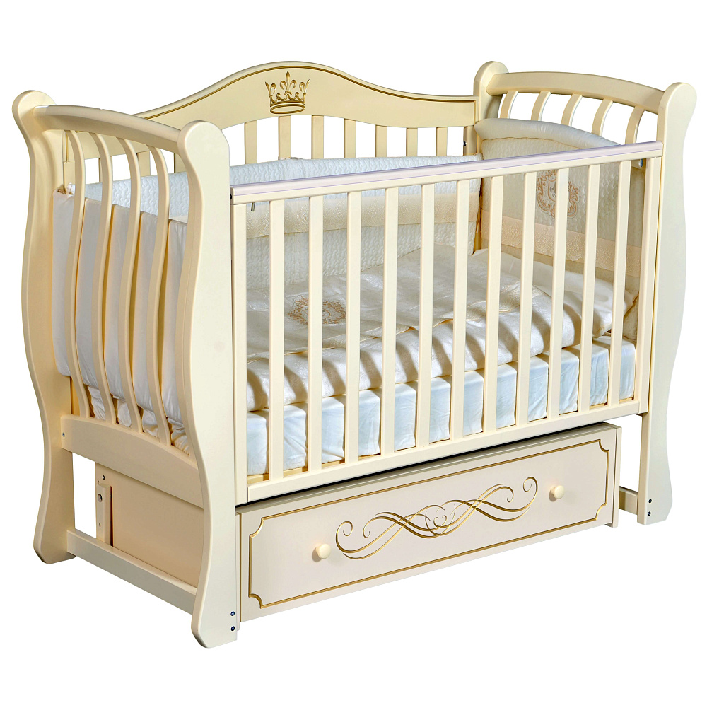 Детская кроватка Антел Luiza 33, автостенка/универсальный маятник - Фото