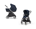 Детская коляска Inglesina Electa System Duo 2 в 1 на шасси Electa Silver Black (SohoBlue
						
					) — Фото