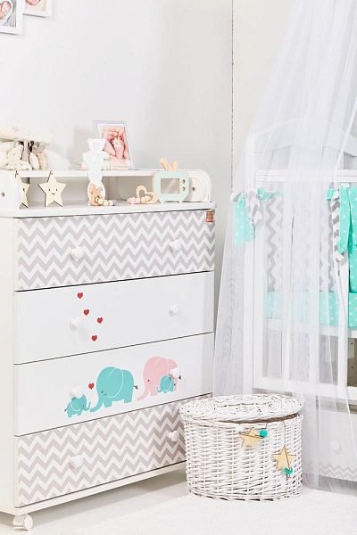 Кровать детская Топотушки Сильвия 7 Слоники с маятником универсальным и ящиком фото 4