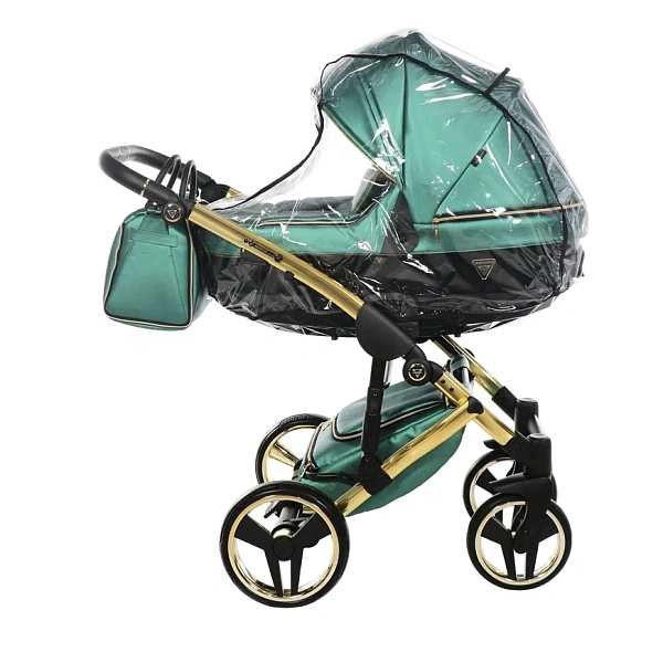 Детская коляска Junama Fluo Line V2 3 в 1 на золотой раме фото 2