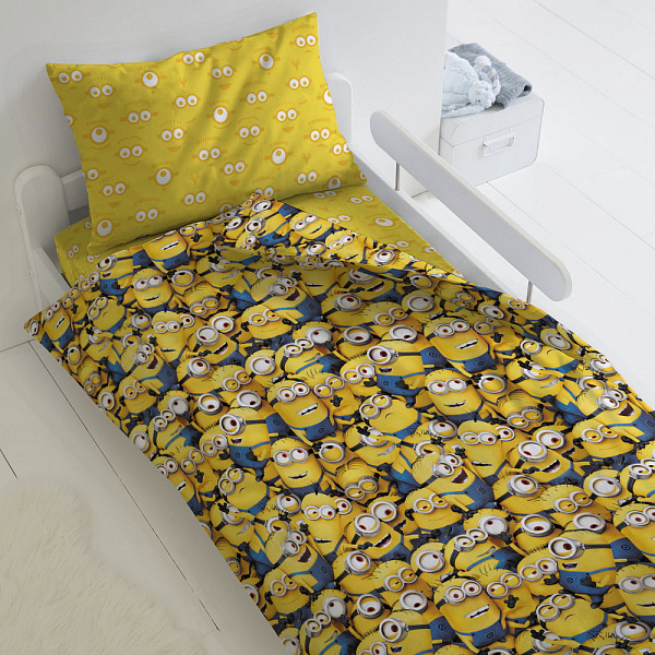 Комплект постельного белья Непоседа 1,5 бязь Миньоны 50x70 фото 1