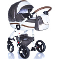 Детская коляска BeBe-Mobile Movo R 3 в 1, ткань+эко-кожа (R4 (Chocco-White)
						
					) — Фото