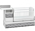 Детская кроватка-трансформер Островок Уюта Дива (Белый-серый
						
					) — Фото