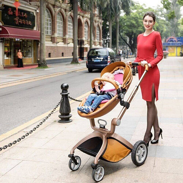 Детская коляска Hot Mom 2 в 1, эко-кожа фото 5