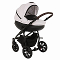Детская коляска Tutis Nanni 3 в 1 (893098 Белый + Чёрный (100% эко-кожа)
						
					) — Фото