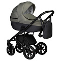 Детская коляска Indigo Mio S 2 в 1 (05 т.серая кожа+зеленый
						
					) — Фото