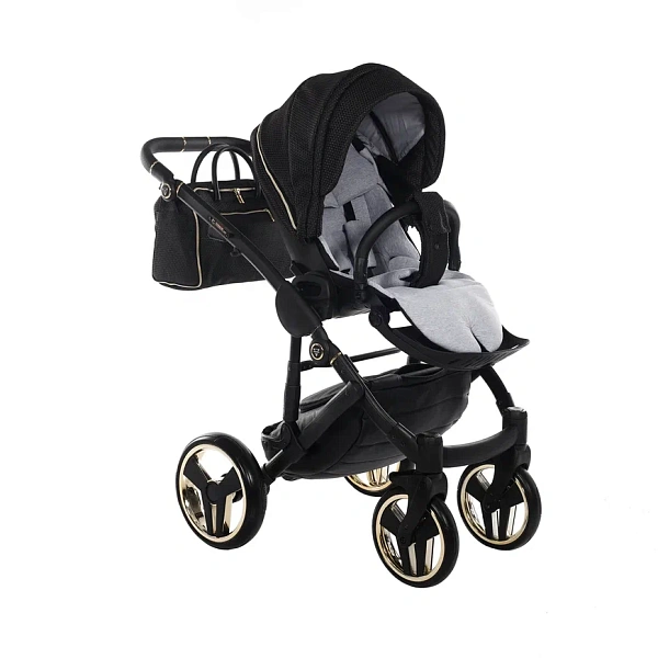 Детская коляска Junama Diamond Mirror Satin V2 2 в 1 на черной раме фото 20