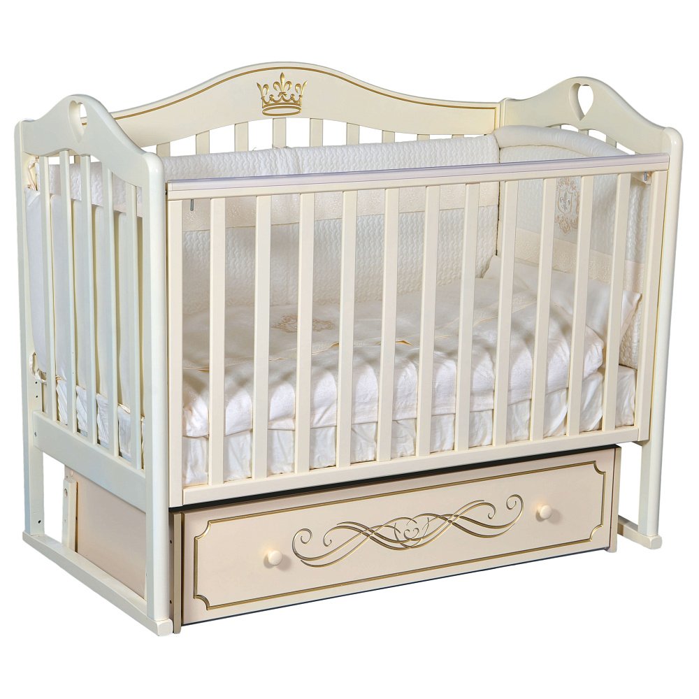 Детская кроватка Кедр Karolina 8, универсальный маятник/ящик - Фото