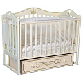Детская кроватка Кедр Karolina 8, универсальный маятник/ящик (Слоновая кость
						
					) — Фото