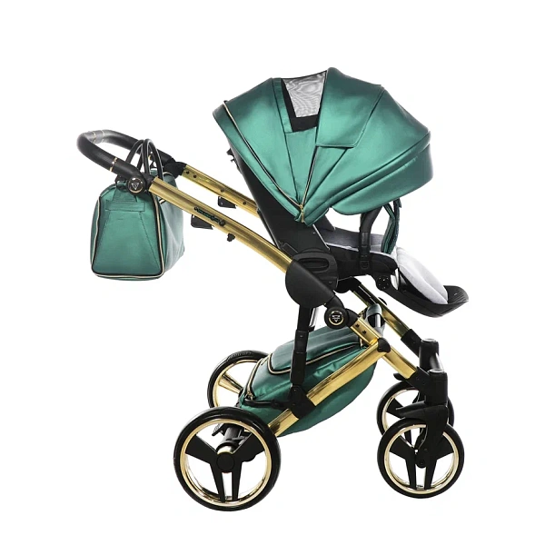 Детская коляска Junama Fluo Line V2 3 в 1 на золотой раме фото 11