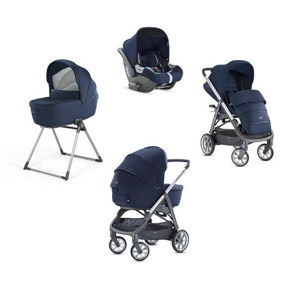 Детская коляска Inglesina Aptica System Quattro 4 в 1 на шасси Aptica Graphite Blue Navy фото 1