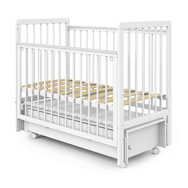 Детская кроватка Pituso Tiny, ящик-маятник/колесо фото 1