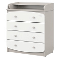 Детский пеленальный комод Indigo Classic (Кашемир/Белый
						
					) — Фото