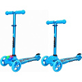 Трехколесный самокат Y-Scoo RT Trio Diamond 120 Kaleidoscope со светящейся платформой Blue — Фото