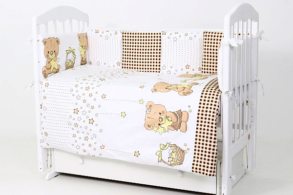 Комплект постели в кроватку Топотушки Звездочеты, 6 предметов фото 2