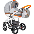 Детская коляска BeBe-Mobile Movo R 3 в 1, ткань+эко-кожа (R5 (Orange-Grey)
						
					) — Фото