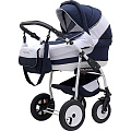 Детская коляска Polmobil Solar 2 в 1 (02 синий-белый
						
					) — Фото