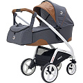Детская коляска Rant Wave 2 в 1, ткань+эко-кожа (Dark Grey
						
					) — Фото