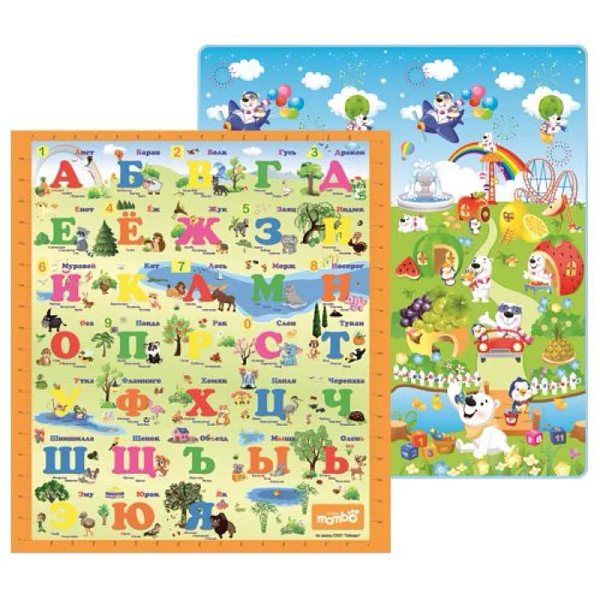 Двусторонний развивающий коврик Mambobaby 200 х 180 х 1см, арт. 016ТМ фото 4