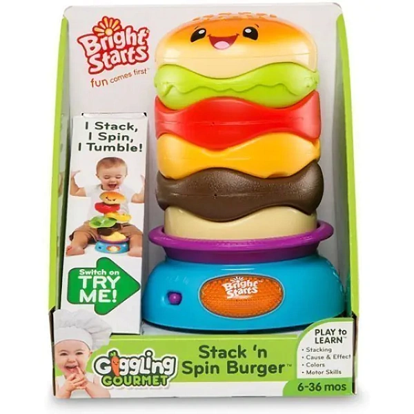 Развивающая игрушка-пирамидка Bright Starts Брайт Стартс Веселый Бутерброд 52126 фото 4
