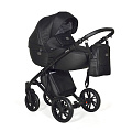 Детская коляска Indigo Porto 2 в 1, эко-кожа (Po 08 Черная кожа + Черный узор
						
					) — Фото