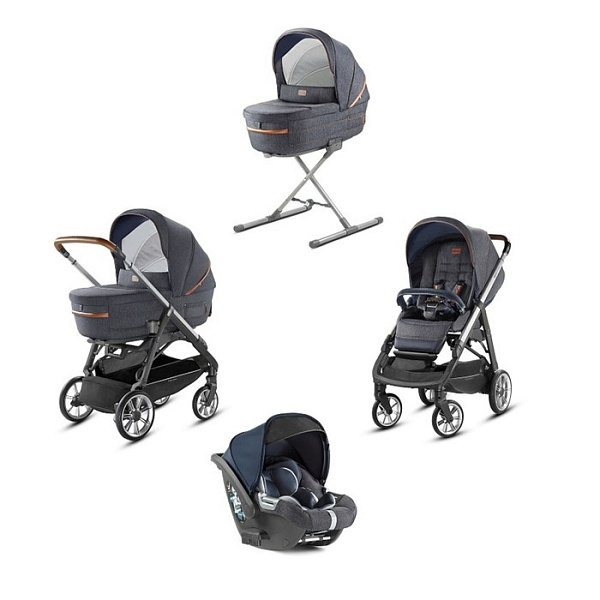 Детская коляска Inglesina Aptica System Quattro 4 в 1 на шасси Aptica Graphite Cuoio фото 1