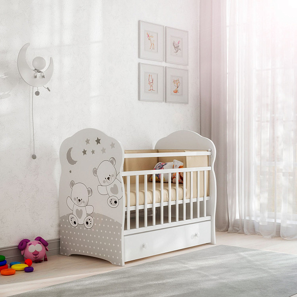 Детская кроватка ВДК Funny Bears, маятник/ящик фото 2