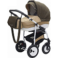 Детская коляска Polmobil Porto 2 в 1 (09 коричневый-бежевый
						
					) — Фото