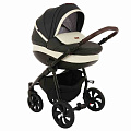 Детская коляска Tutis Nanni 3 в 1 (893227 Тёмно-серый + Кожа фисташка
						
					) — Фото