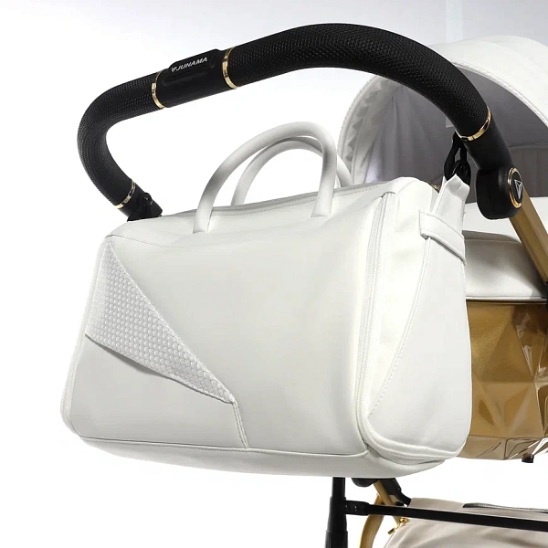 Детская коляска Junama Diamond Mirror Satin V2 3 в 1 на золотой раме фото 13