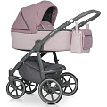 Детская коляска Riko Marla 3 в 1, ткань + эко-кожа (01 Розовый
						
					) — Фото