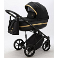 Детская коляска Adamex Rimini 3 в 1 (RI1 черный+черн.кожа+золото отделка
						
					) — Фото