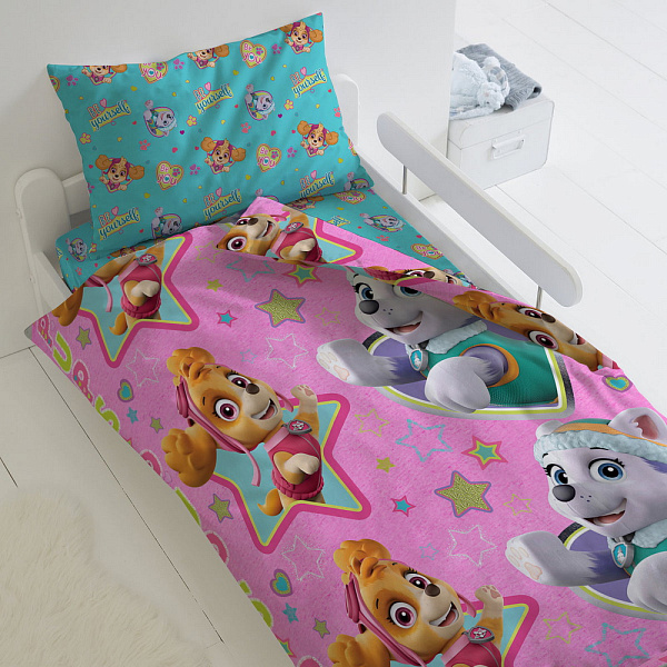 Комплект постельного белья Непоседа 1,5 бязь Щенячий патруль 50x70 Щенки рулят фото 1