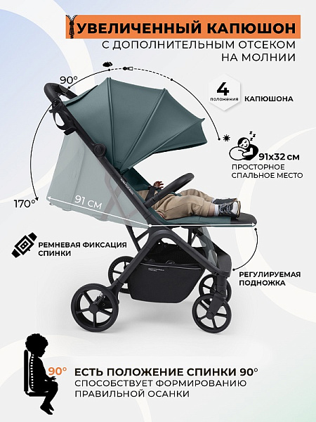 Детская прогулочная коляска Sweet Baby Aura Plus Basic фото 3