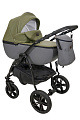 Детская коляска Jaxee Rosa 3 в 1, 100% эко кожа (графит-оливковый
						
					) — Фото